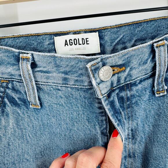 Agolde Los Angeles Jeans Size 25 High Rise Straight Leg Vintage Wash Denim Jeans - Picture 4 of 7